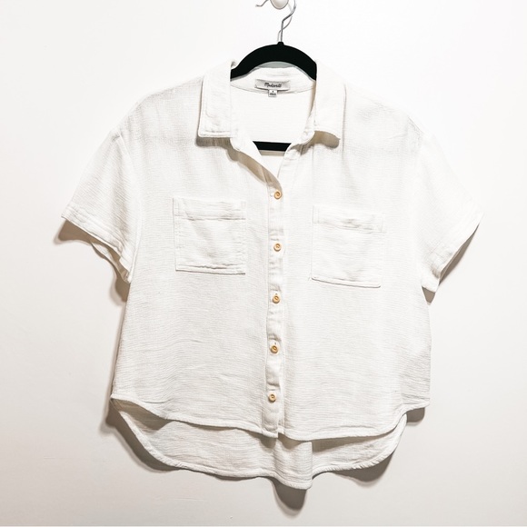 Madewell Breezewoven Beachside Shirttail Top Size S in Ivory - Picture 4 of 12